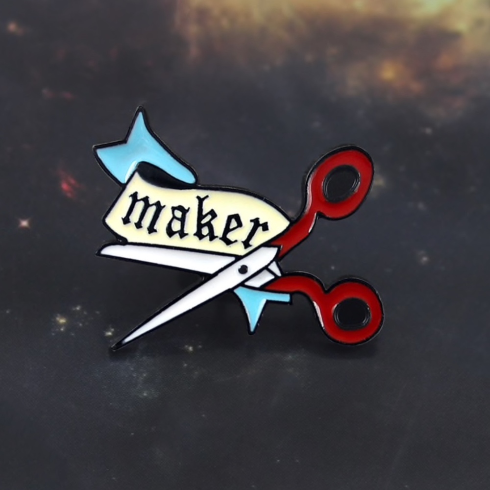Scissor Craft Maker Enamel Pin